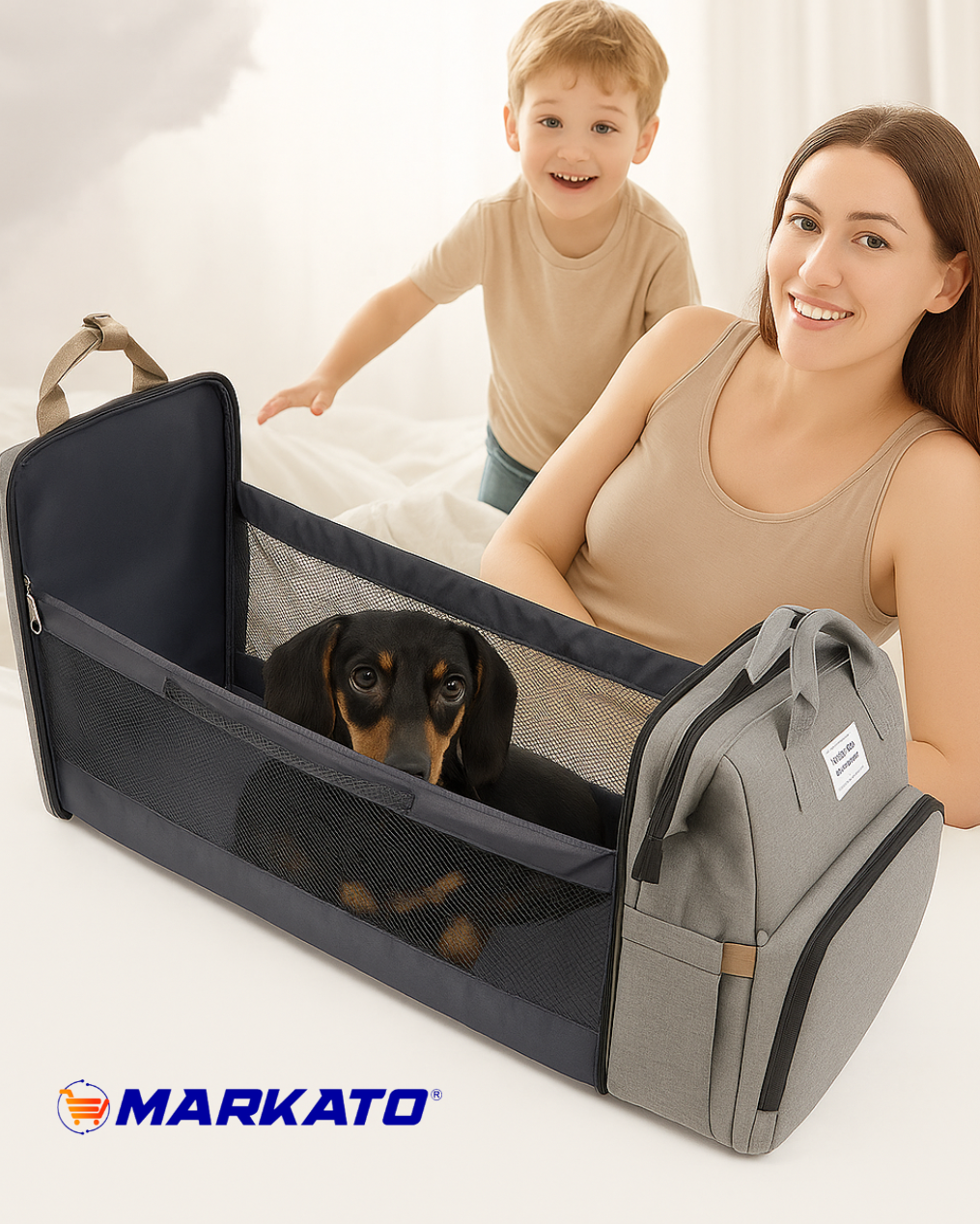 Bolso cuna huellita